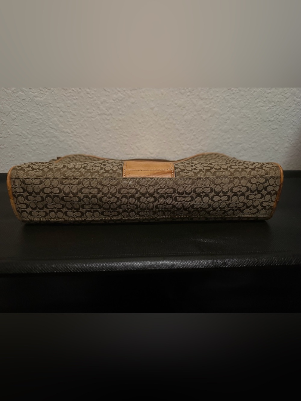 Coach Brown Signature Canvas Travel Pouch with Tan Leather Trim - Picture 6 of 8